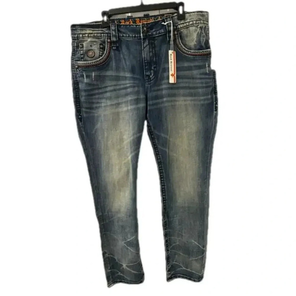 Rock Revival Men’s Jeans Size 38 Arnis Taper NWT - Picture 1 of 16